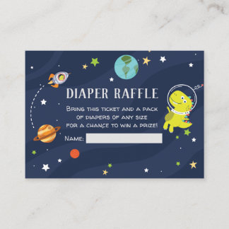 Dinosaur Space Diaper Raffle Enclosure Kaart