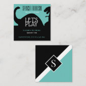 Dinosaur Square Visitekaartje voor de afspeeldatum (Voorkant / Achterkant)