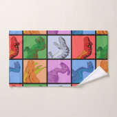 Dinosaur Squares Bad Handdoek (Handdoek)