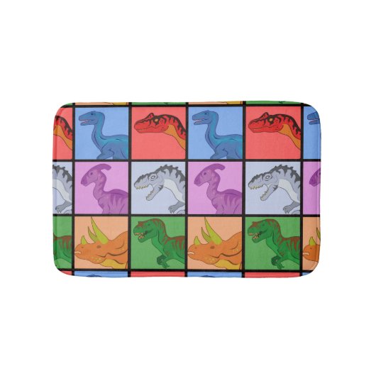 Dinosaur Squares Badmat (Voorkant)