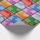 Dinosaur Squares Cadeaupapier (Hoek)