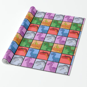 Dinosaur Squares Cadeaupapier