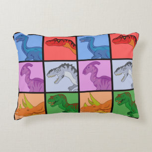 Dinosaur Squares Decoratief Kussen