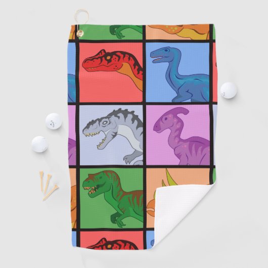 Dinosaur Squares Golfhanddoek (Insitu)
