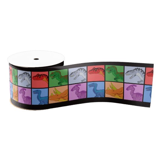 Dinosaur Squares Grosgrain Lint (Spoel)