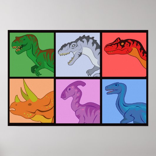 Dinosaur Squares Poster (Voorkant)
