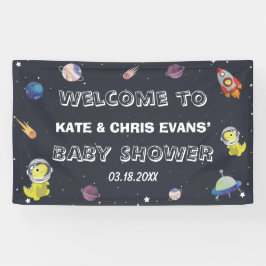 Dinosaur Star Planet Galaxy Baby shower Backdrop Spandoek