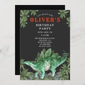 Dinosaur Stegosaurus Kind Birthday Uitnodiging (Voorkant / Achterkant)