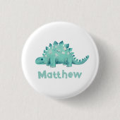 Dinosaur Stegosaurus Name Ronde Button 3,2 Cm (Voorkant)