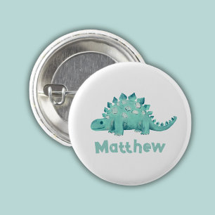 Dinosaur Stegosaurus Name Ronde Button 3,2 Cm