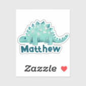 Dinosaur Stegosaurus Name Sticker (Vel)