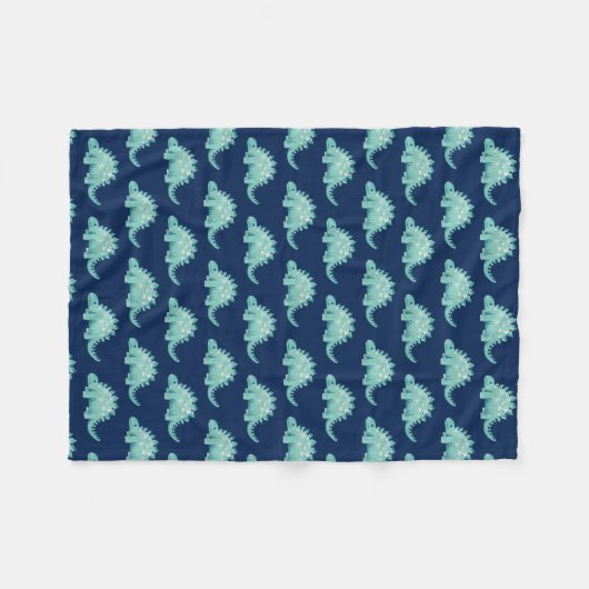 Dinosaur Stegosaurus Pattern Fleece Deken (Voorkant (Horizontaal))