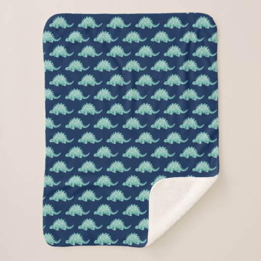 Dinosaur Stegosaurus Pattern Sherpa Deken (Voorkant)