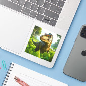 Dinosaur Sticker (Laptop met iPhone)