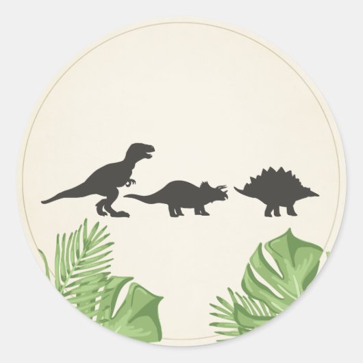 Dinosaur Sticker Envelope Seal Dino (Voorkant)