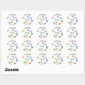 Dinosaur Stomp Chomp Rawr Verjaardagsfeest Ronde Sticker (Vel)