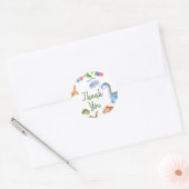 Dinosaur Stomp Chomp Rawr Verjaardagsfeest Ronde Sticker (Envelop)