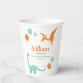 Dinosaur Stomp Chomp Rawr Verjaardagsfeestje Jonge Papieren Bekers (Voorkant)