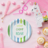 Dinosaur stomp chomp roar papieren bordje (Feest)