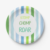 Dinosaur stomp chomp roar papieren bordje (Voorkant)