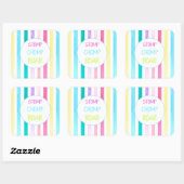 Dinosaur Stomp Chomp Roar streep Vierkante Sticker (Vel)