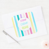 Dinosaur Stomp Chomp Roar streep Vierkante Sticker (Envelop)