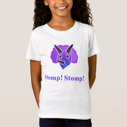 Dinosaur Stomp Stomp kinder shirt (Voorkant)
