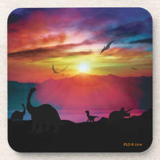 Dinosaur Sunset Bier Onderzetter