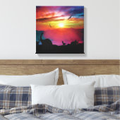 Dinosaur Sunset Canvas Afdruk (Insitu (Slaapkamer))