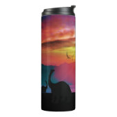 Dinosaur Sunset Thermosbeker (Gedraaid links)