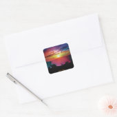 Dinosaur Sunset Vierkante Sticker (Envelop)