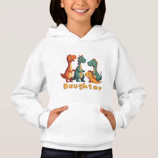 Dinosaur Sweat - shirt à capuche de famille (fille (Devant)