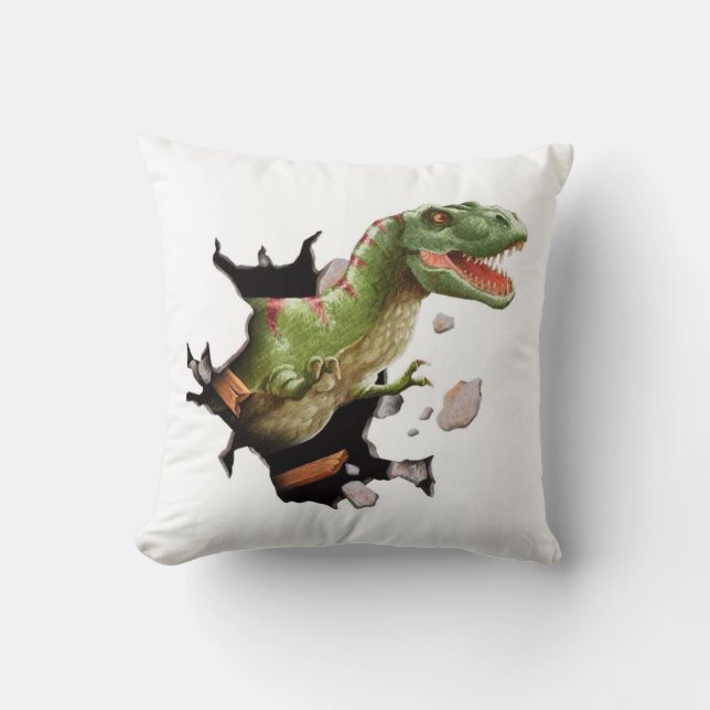 Dinosaur T-Rex Accent Chambre Boy Chambre Coussin (Recto)