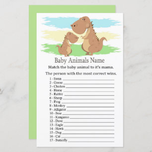 Dinosaur, T-rex Baby Animals Name Game