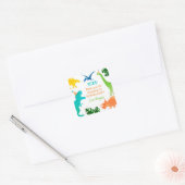 Dinosaur T-rex Birthday Dank u wel stickers labels (Envelop)
