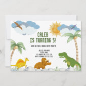  Dinosaur T-Rex Birthday Kaart (Voorkant)