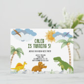  Dinosaur T-Rex Birthday Kaart (Staand voorkant)