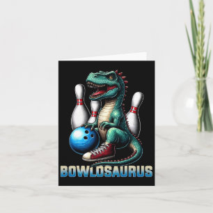 Dinosaur T-rex Bowling Grafisch Grappig Dino Bowle Kaart
