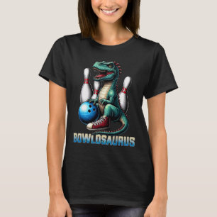 Dinosaur T-rex Bowling Grafisch Grappig Dino Bowle T-shirt