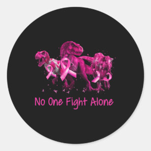 Dinosaur T Rex Breast Cancer Awareness Fighter Wom Ronde Sticker