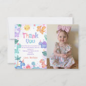 Dinosaur T-Rex Carte de remerciements photo d'anni (Devant)