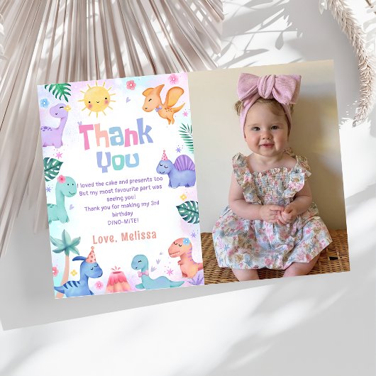 Dinosaur T-Rex Carte de remerciements photo d'anni