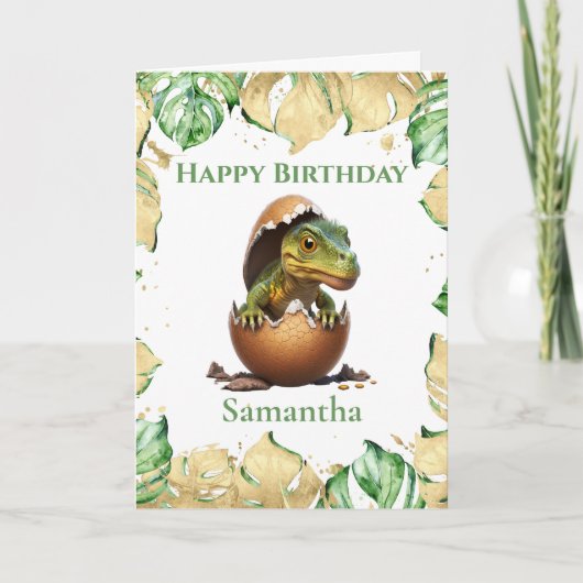Dinosaur T Rex Carte Jurassique Anniversaire (Devant)