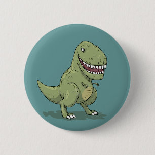 Dinosaur T Rex Cartoon Ronde Button 5,7 Cm