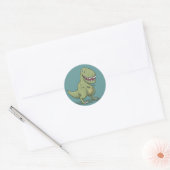 Dinosaur T Rex Cartoon Ronde Sticker (Envelop)