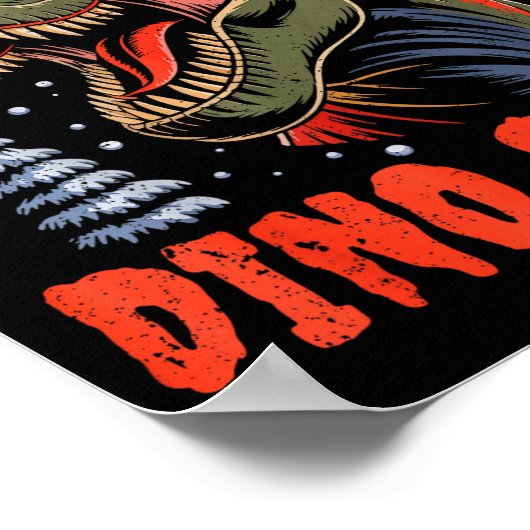 Dinosaur T-rex Christmas Tree Dino Claus Pajamas X Poster (Hoek)