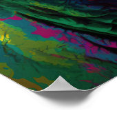 Dinosaur T Rex Cool Bleu Vert Jurassique Poster (Coin)