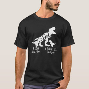 Dinosaur T Rex Dad A Sons First Hero A Daughters T-shirt