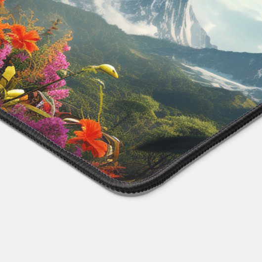 Dinosaur T-Rex Dino Stormy Mountains Desk Mat (Hoek)