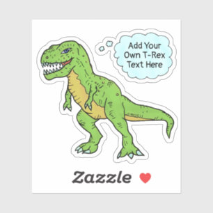 Dinosaur T Rex Doodle Aangepaste Spraak Bubble Quo Sticker